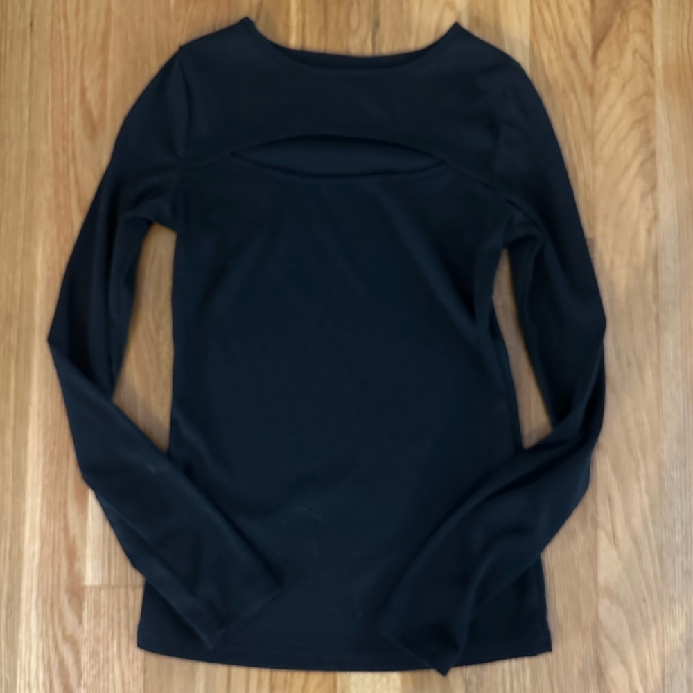 Black Longsleeve Cut Out Top